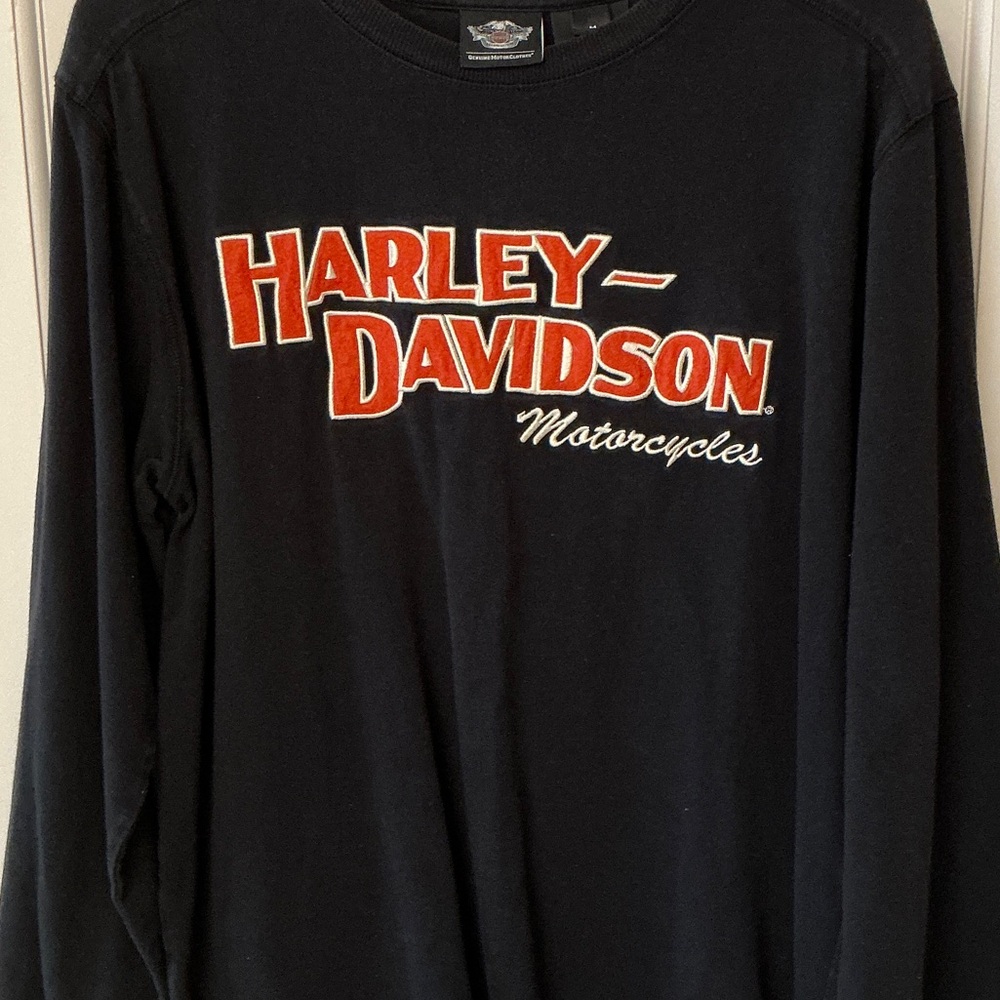 Harley-Davidson Black and Orange Long Sleeve Tee